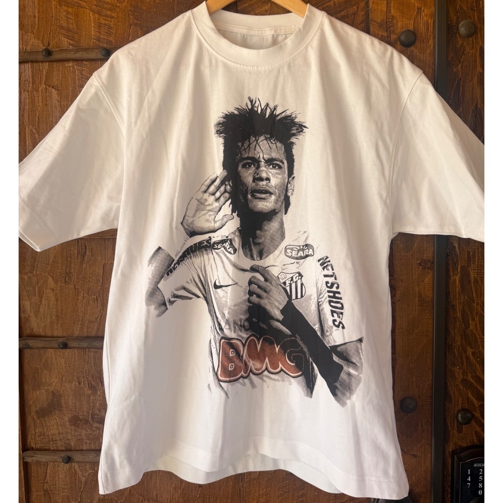Neymar Santos Futbol Mercado Studio Magician Tee White Brazil Soccer Shirt 2024